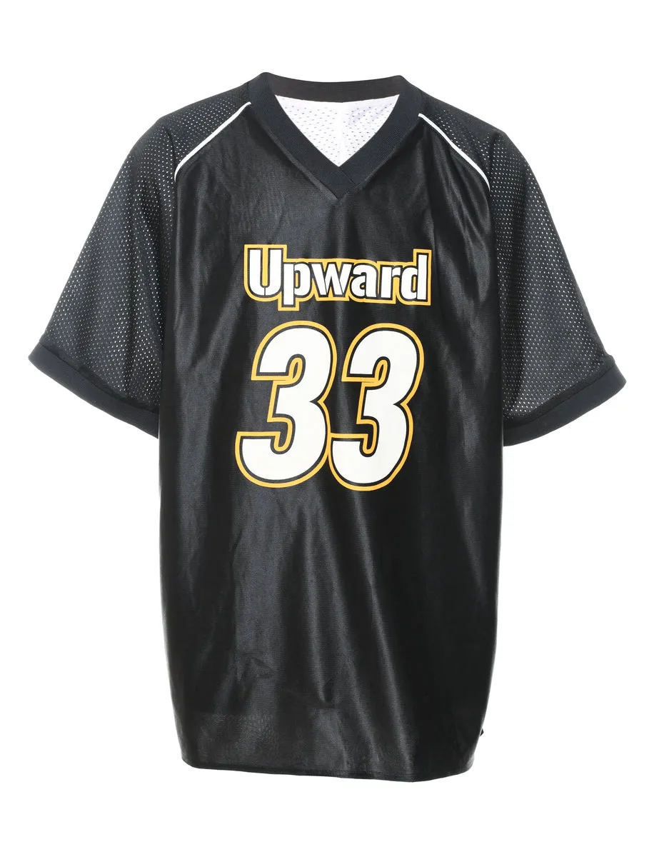 Black & Yellow Nylon Upward33 Sports Top - L