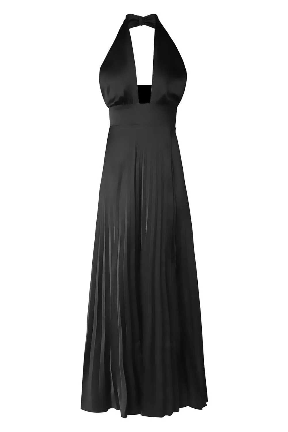 Black Backless Thigh High Split Prom Maxi Dress