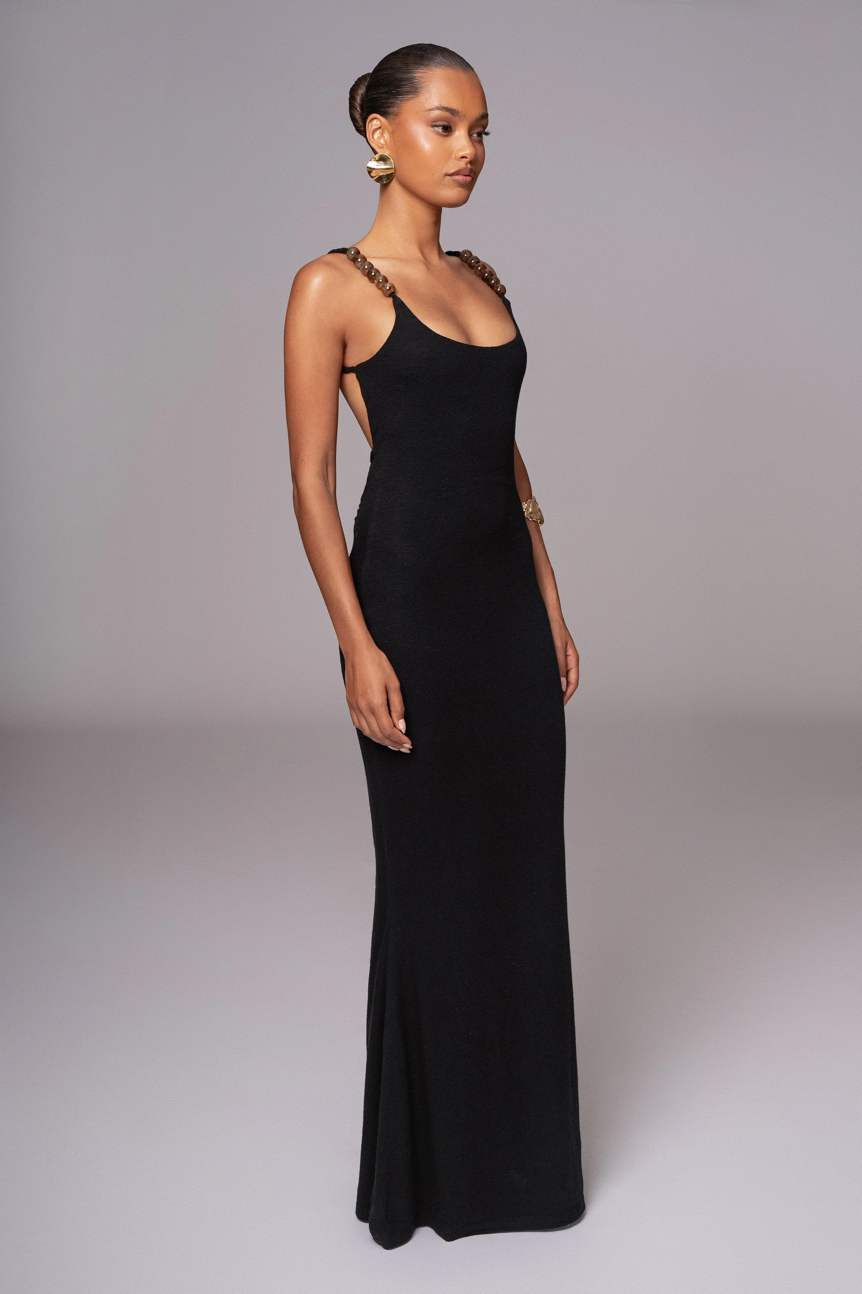 Black Nautical Escape Maxi Dress