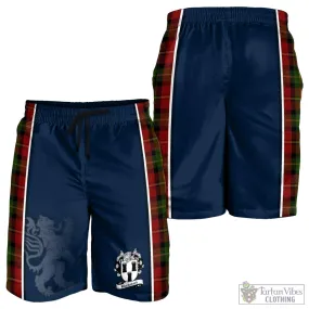 Blackstock Red Dress Tartan Men's Shorts with Family Crest and Lion Rampant Vibes Sport Style