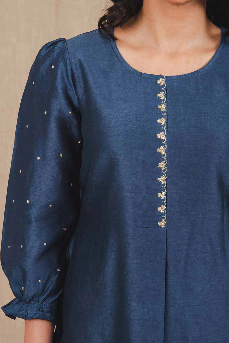 Blue Embroidered Kurta & Pant Set