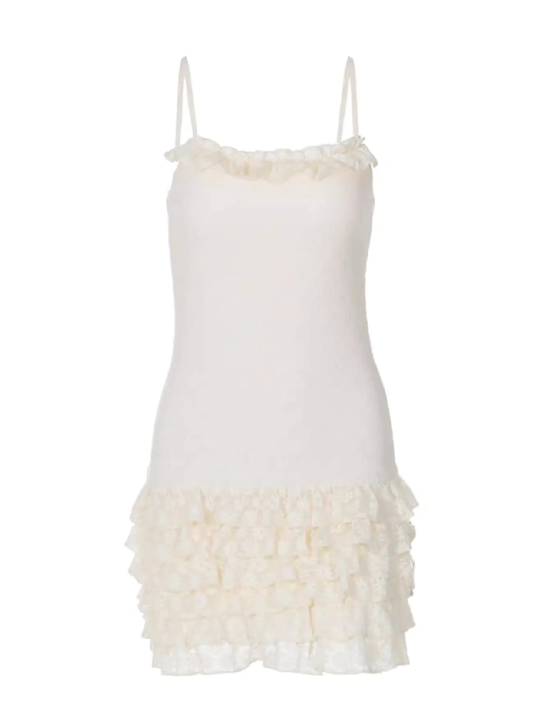 Bonnyshow Harlynn Ruffle Lace Mini Dress