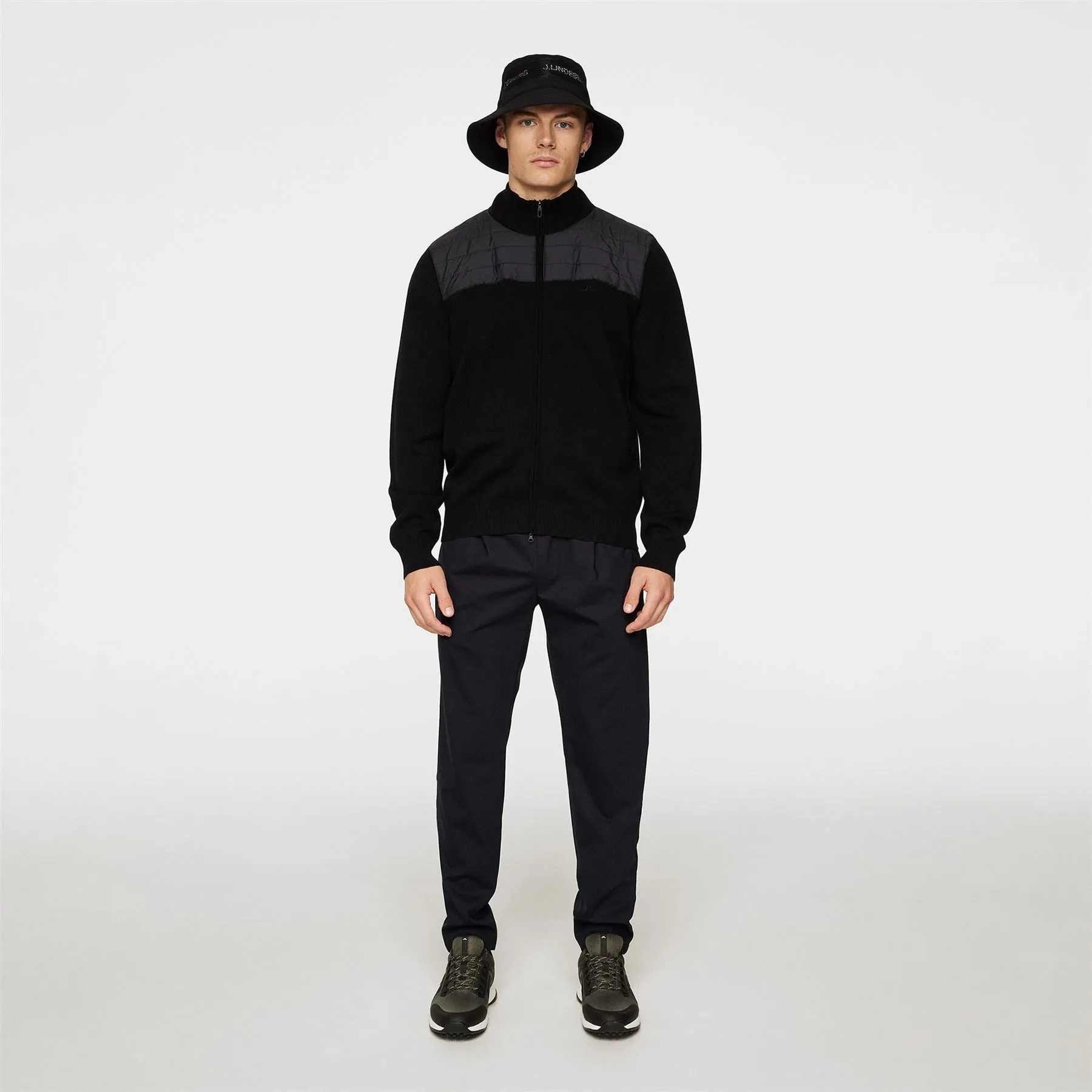 Bridge Knitted Hybrid Sweater Black - AW24