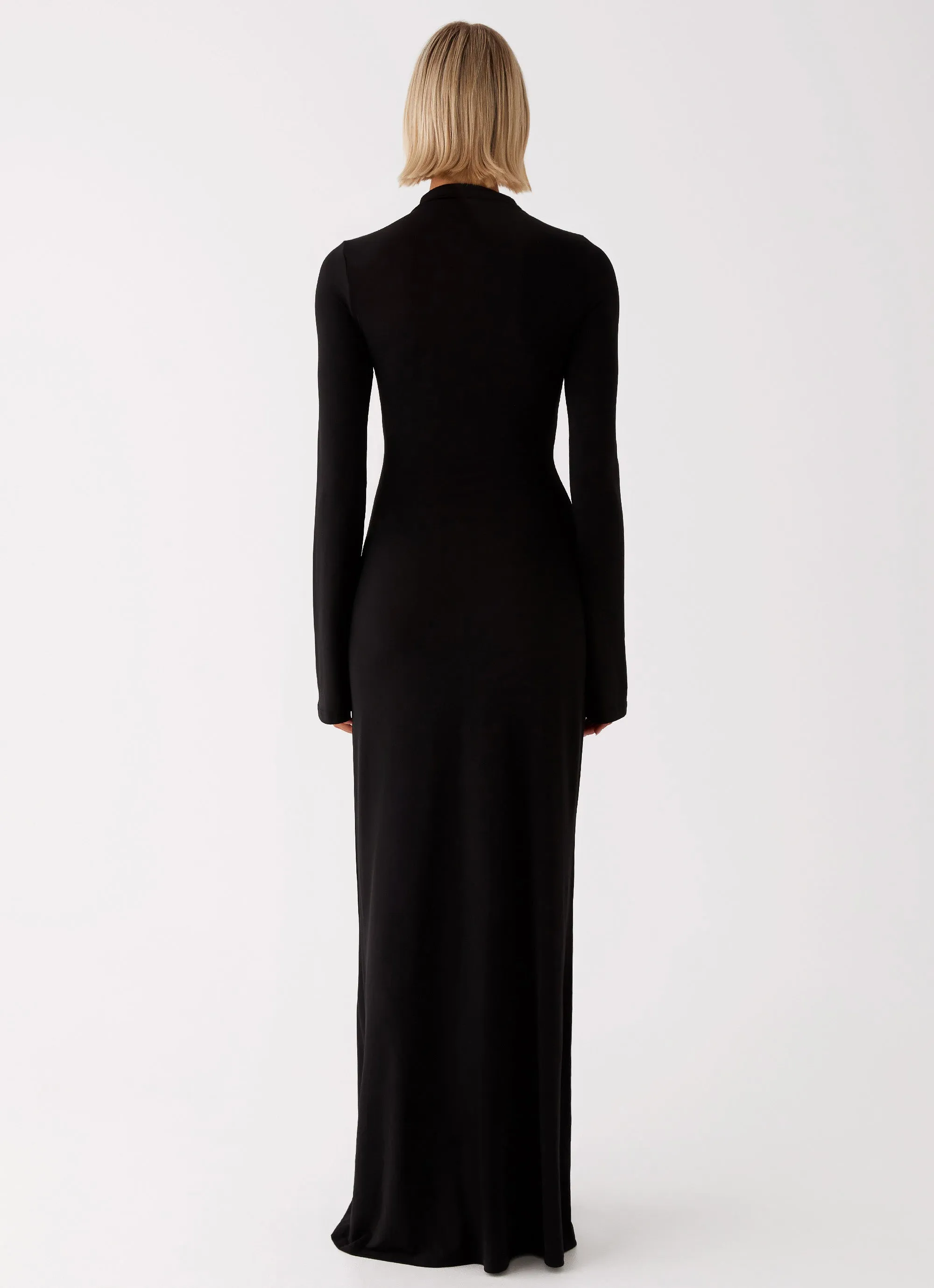 Brioni Long Sleeve Maxi Dress - Black