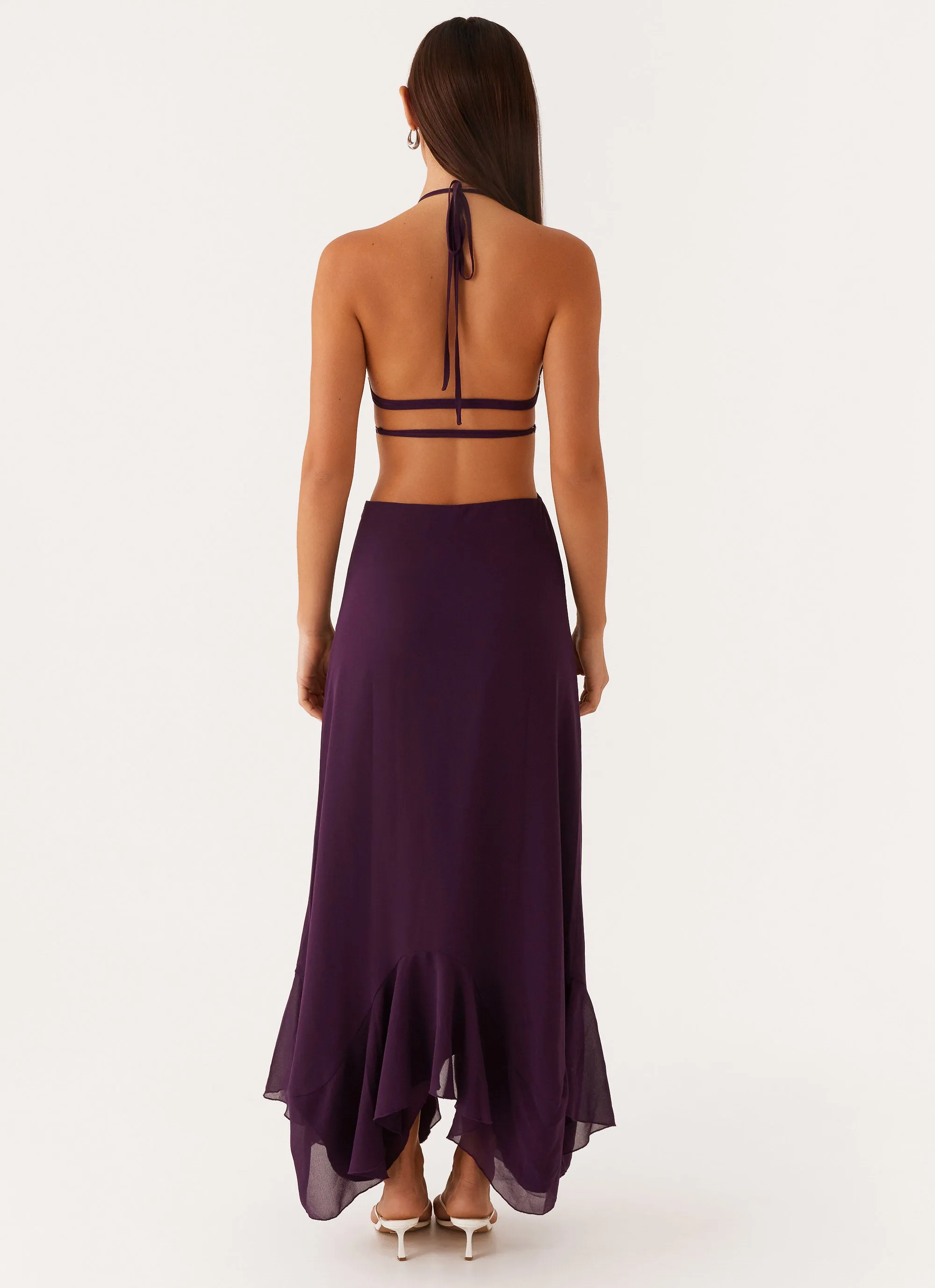 Bronx Halterneck Maxi Dress - Mulberry