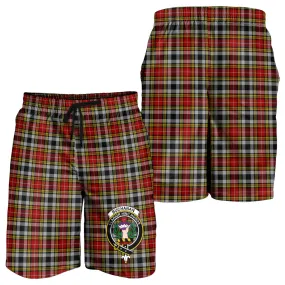 Buchanan Old Dress Tartan Mens Shorts with Family Crest