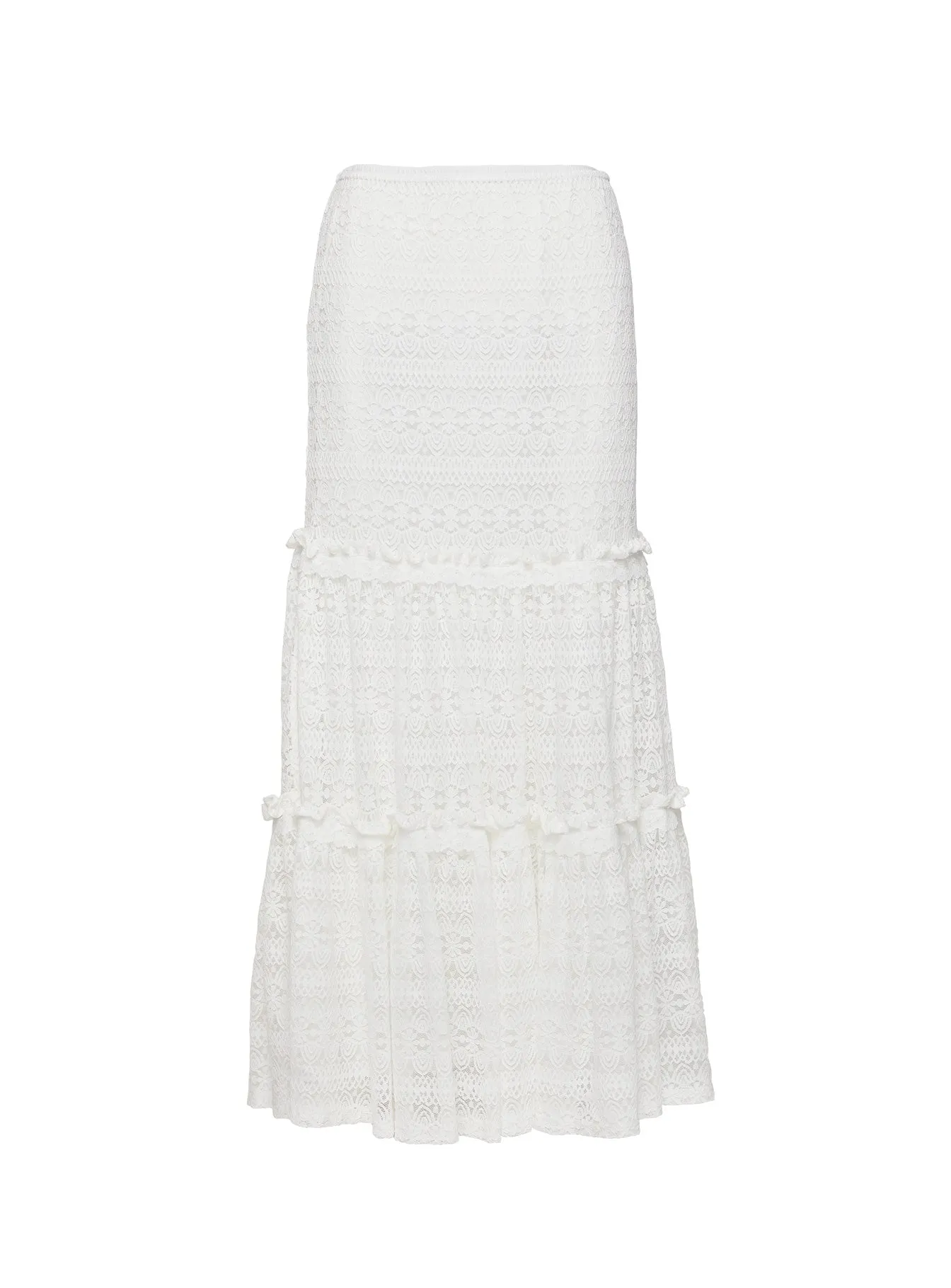 Buttacupe Lace Maxi Skirt White