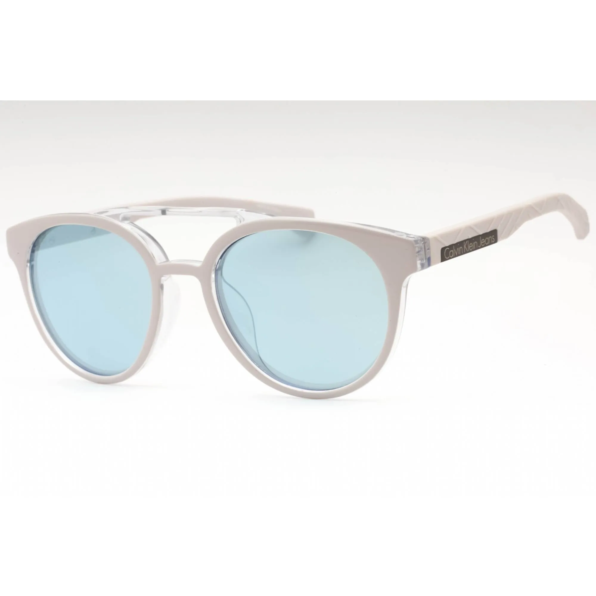 Calvin Klein Jeans Unisex Sunglasses - Calcified White Plastic Frame | CKJ806SAF 108