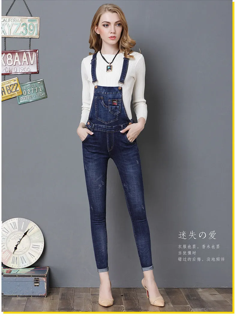 Camisole Bell-bottoms Sheath Backless Pure Denim Jumpsuits