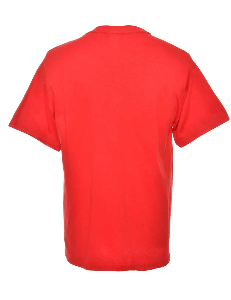 Car Print Red T-shirt - M