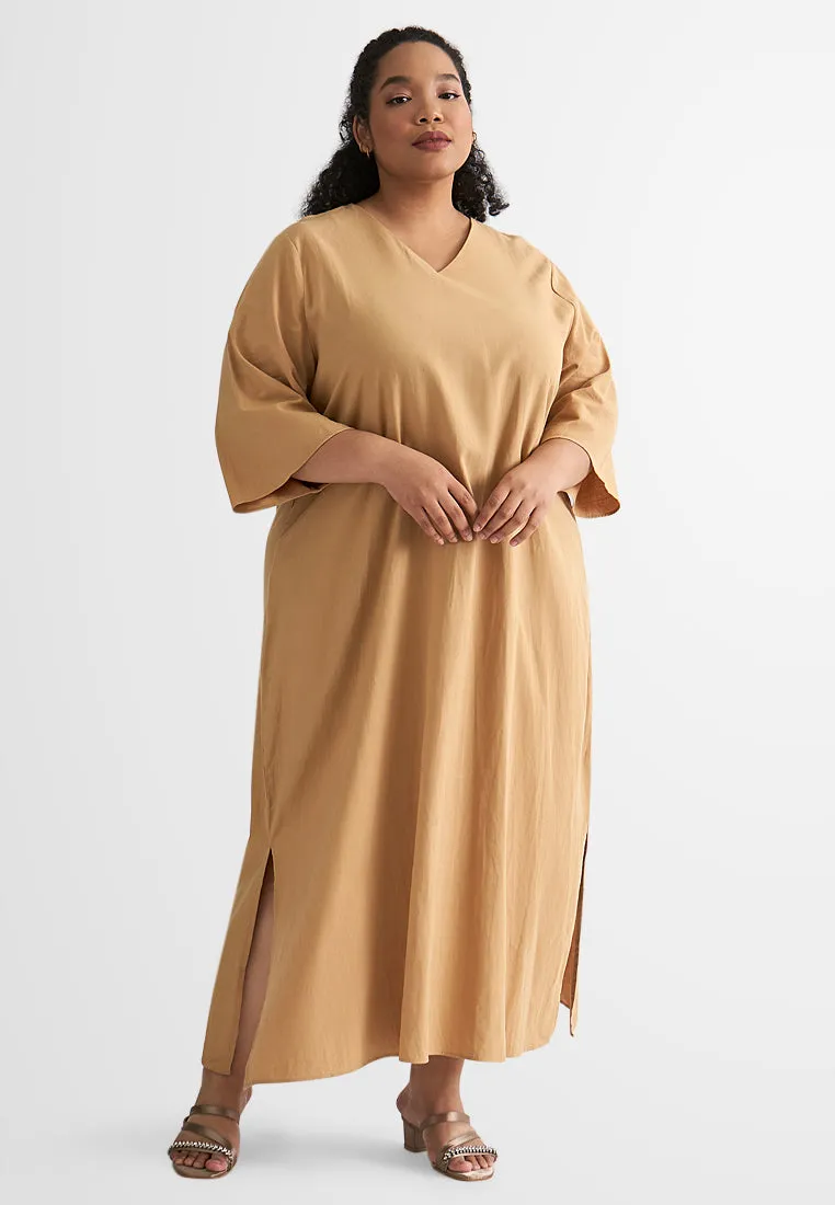 Carla V-neck Flowy Linen Dress