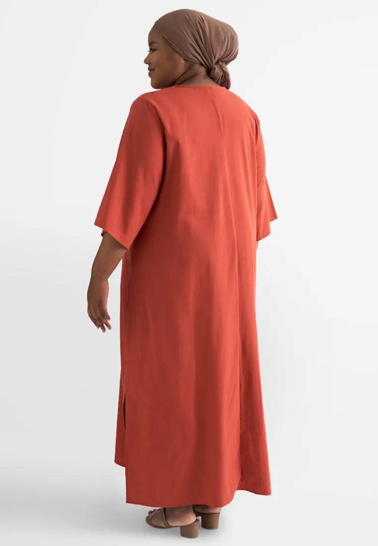 Carla V-neck Flowy Linen Dress