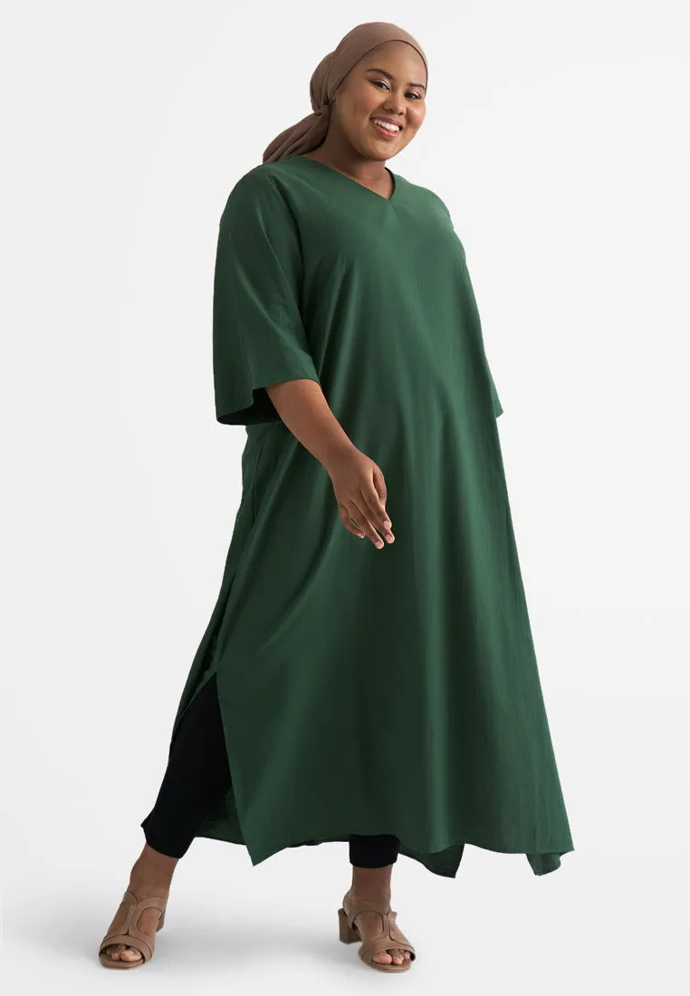 Carla V-neck Flowy Linen Dress