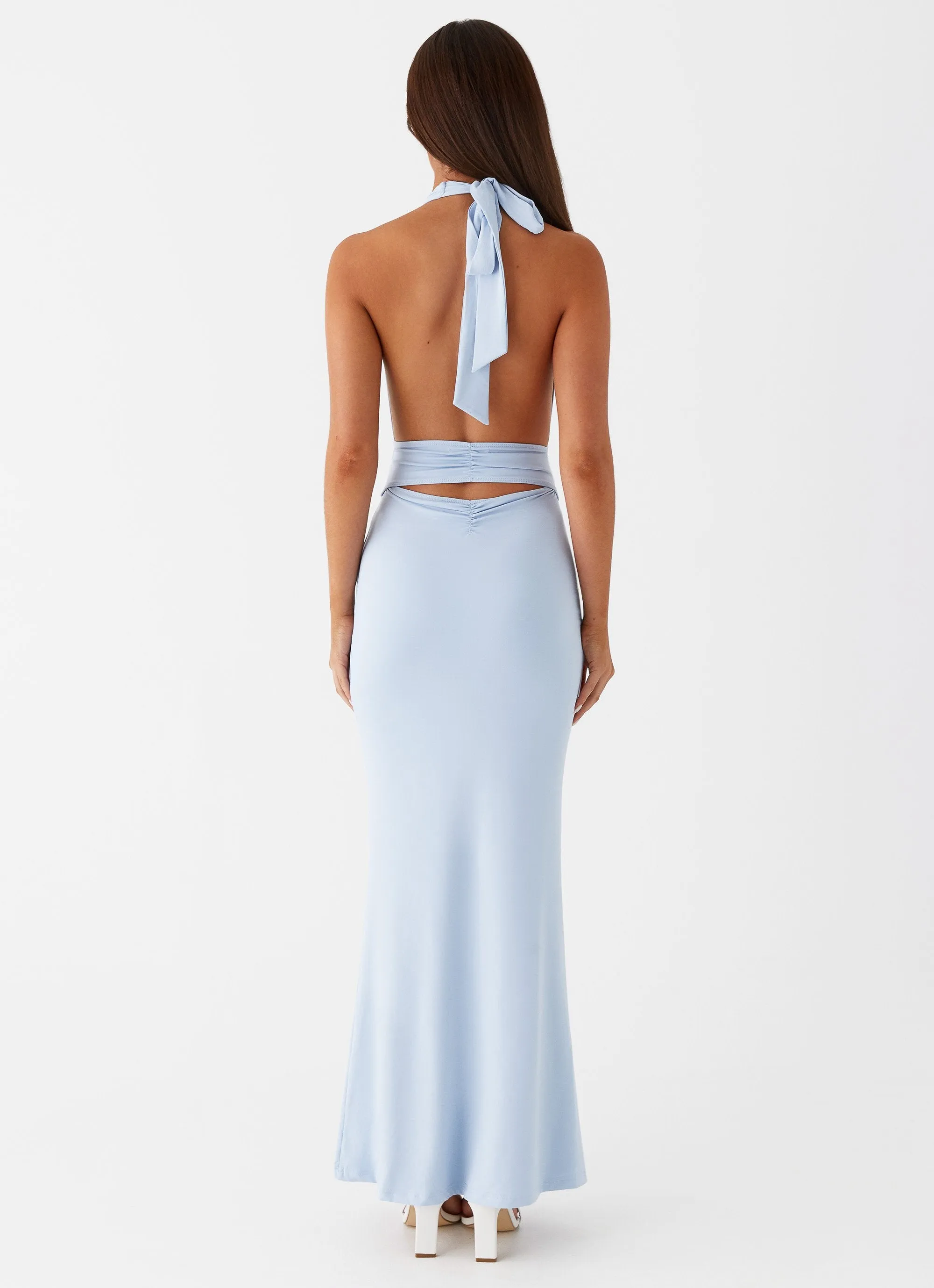 Carolina Twist Maxi Dress - Blue