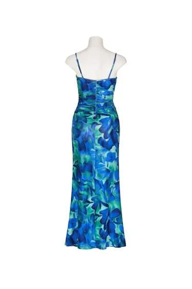 Cassie Maxi Dress - Green/Blue Print