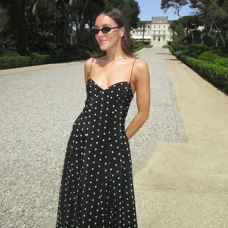 Casual Polka Dot Spring Maxi Dress – Women Flawless Style