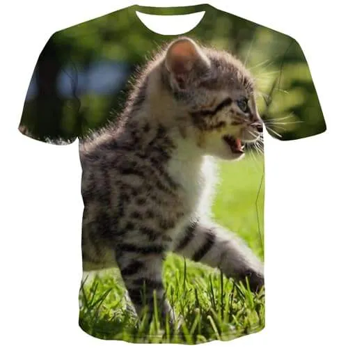 Cat T shirts Men Animal T-shirts Graphic Lovely T-shirts 3d Hip Hop Tshirts Casual Leisure Tshirt Printed Short Sleeve Fashion