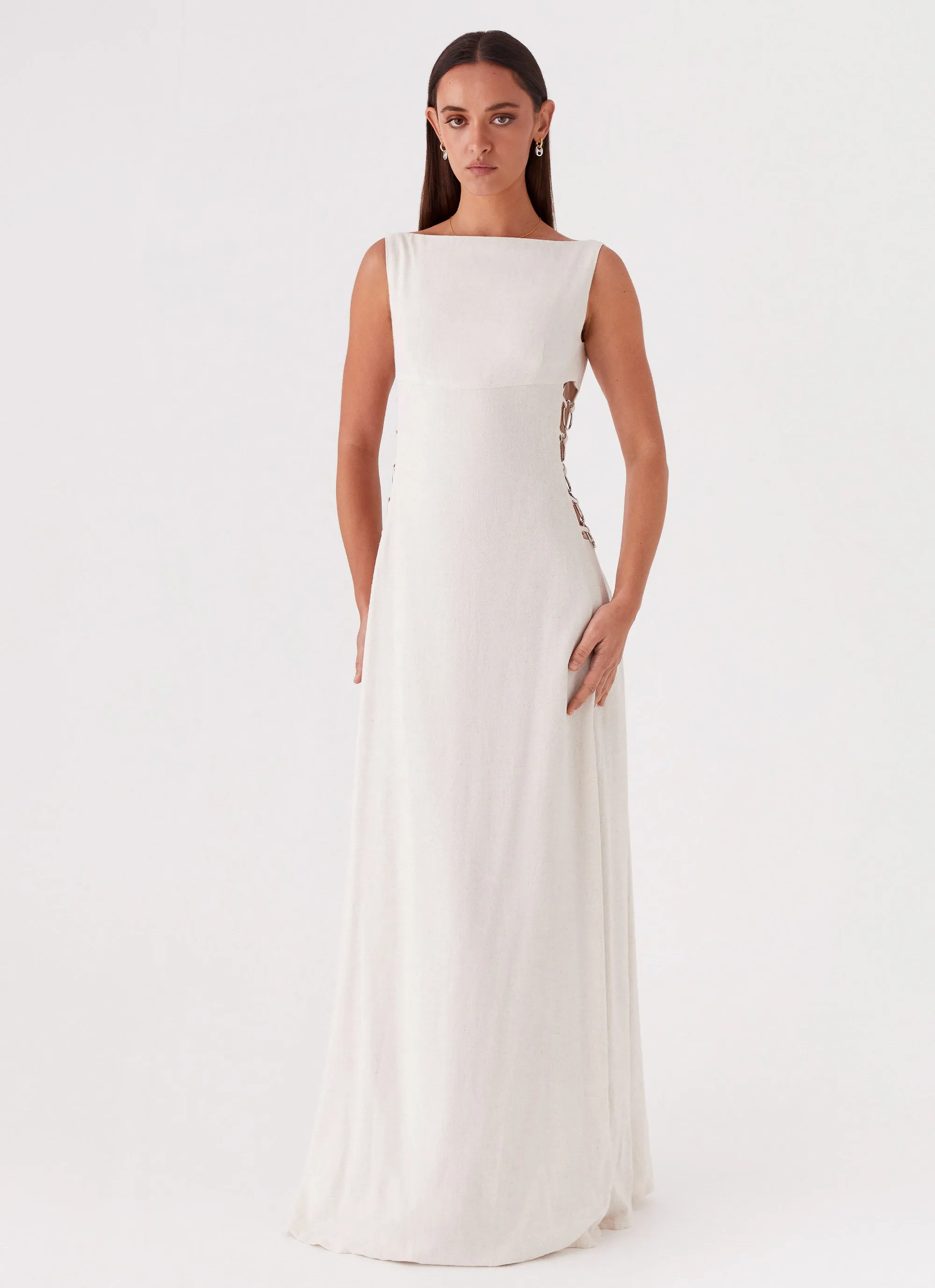 Catherine Linen Maxi Dress - Oatmeal