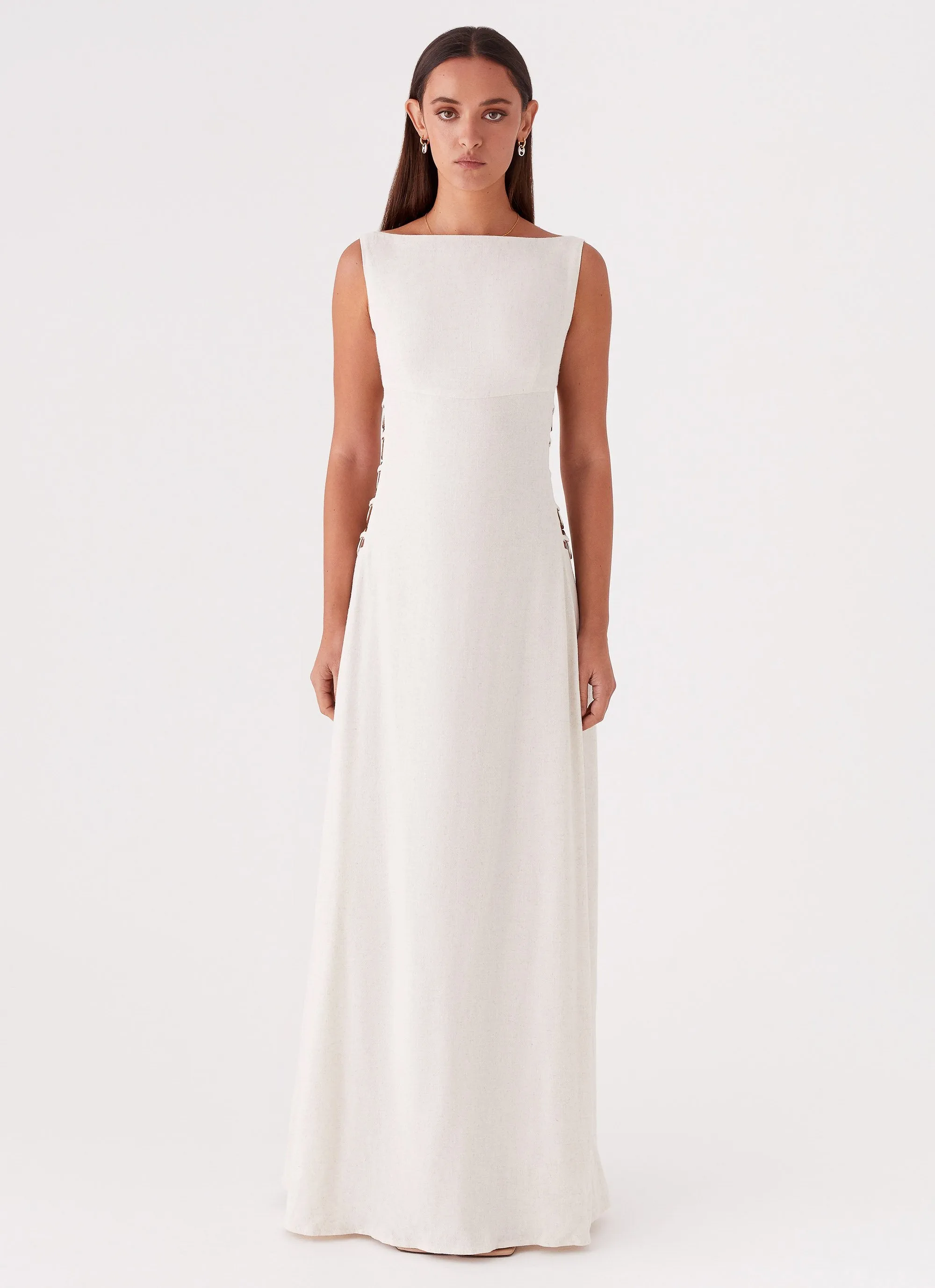 Catherine Linen Maxi Dress - Oatmeal