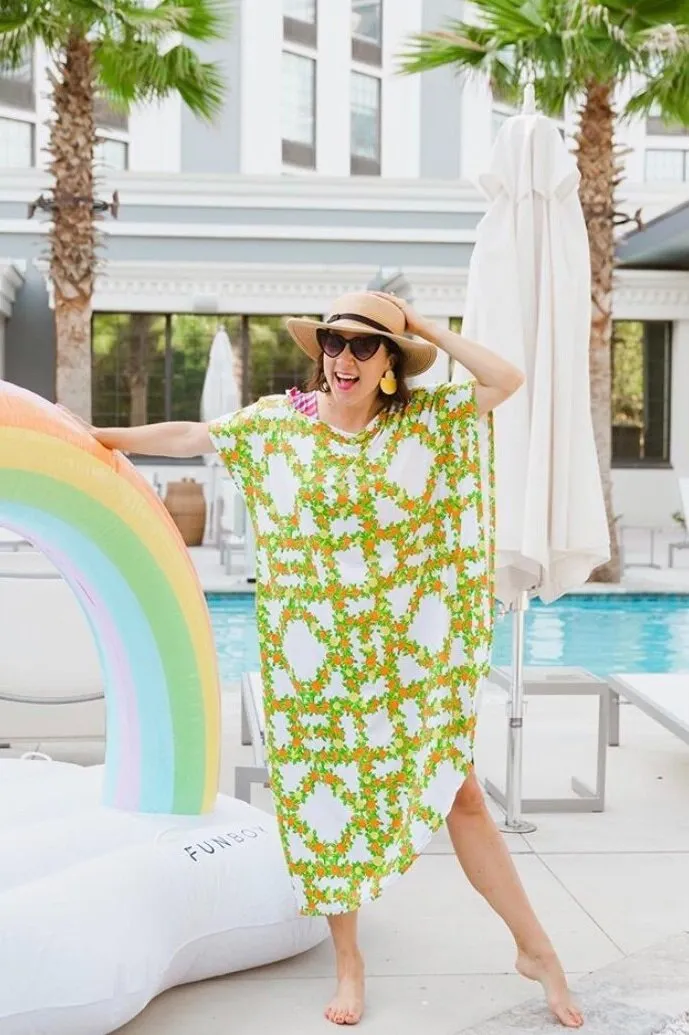 Citrus Trellis Maxi Coastal Caftan