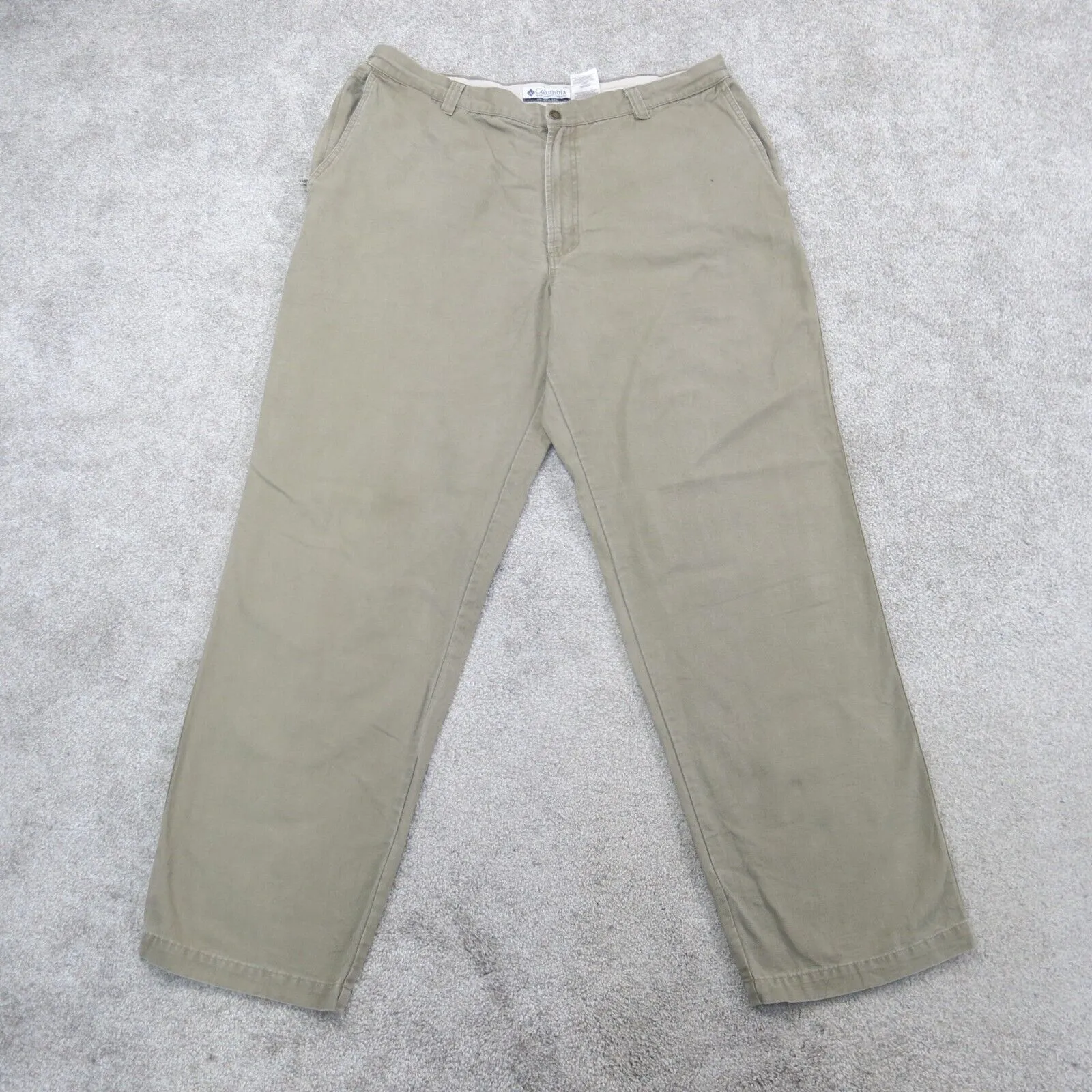 Columbia Pants Men 38 Cream Straight Leg Chino Pocket Cotton Lightweight Outdoor