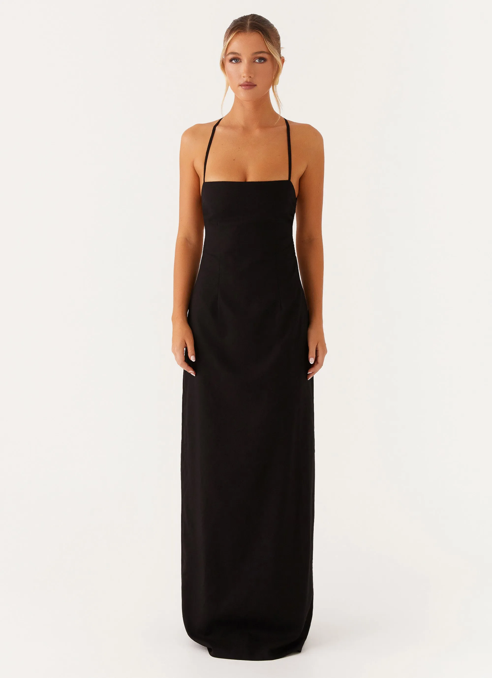 Cora Backless Maxi Dress - Black