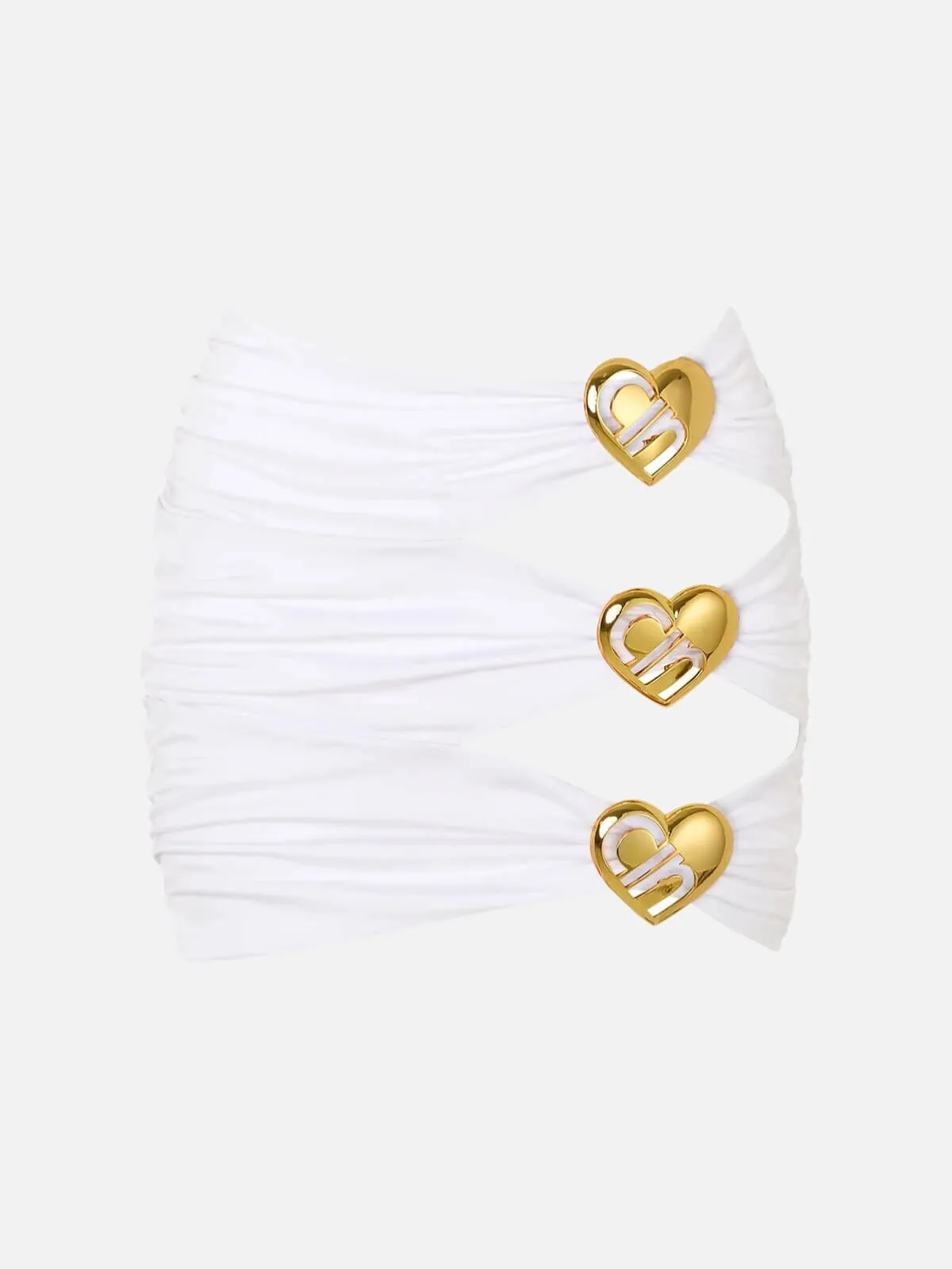 Coupe Heart Cut Out Mini Skirt - Pearl