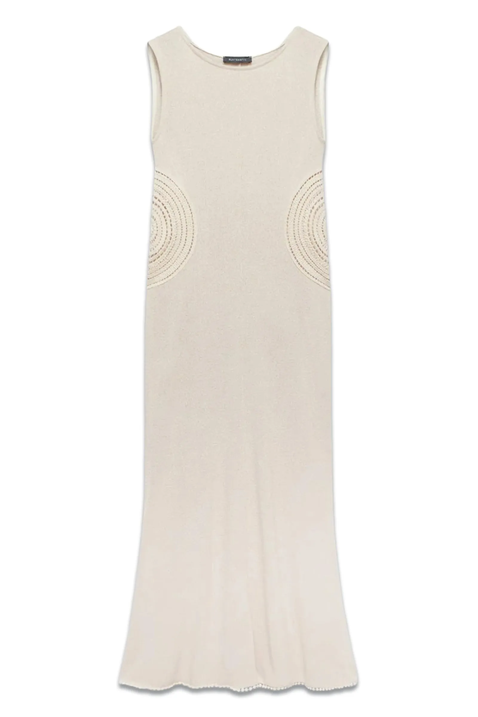 Cream Crochet Cutout Maxi Dress