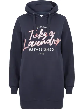 Damarias Longline Pullover Hoodie In Eclipse Blue - Tokyo Laundry