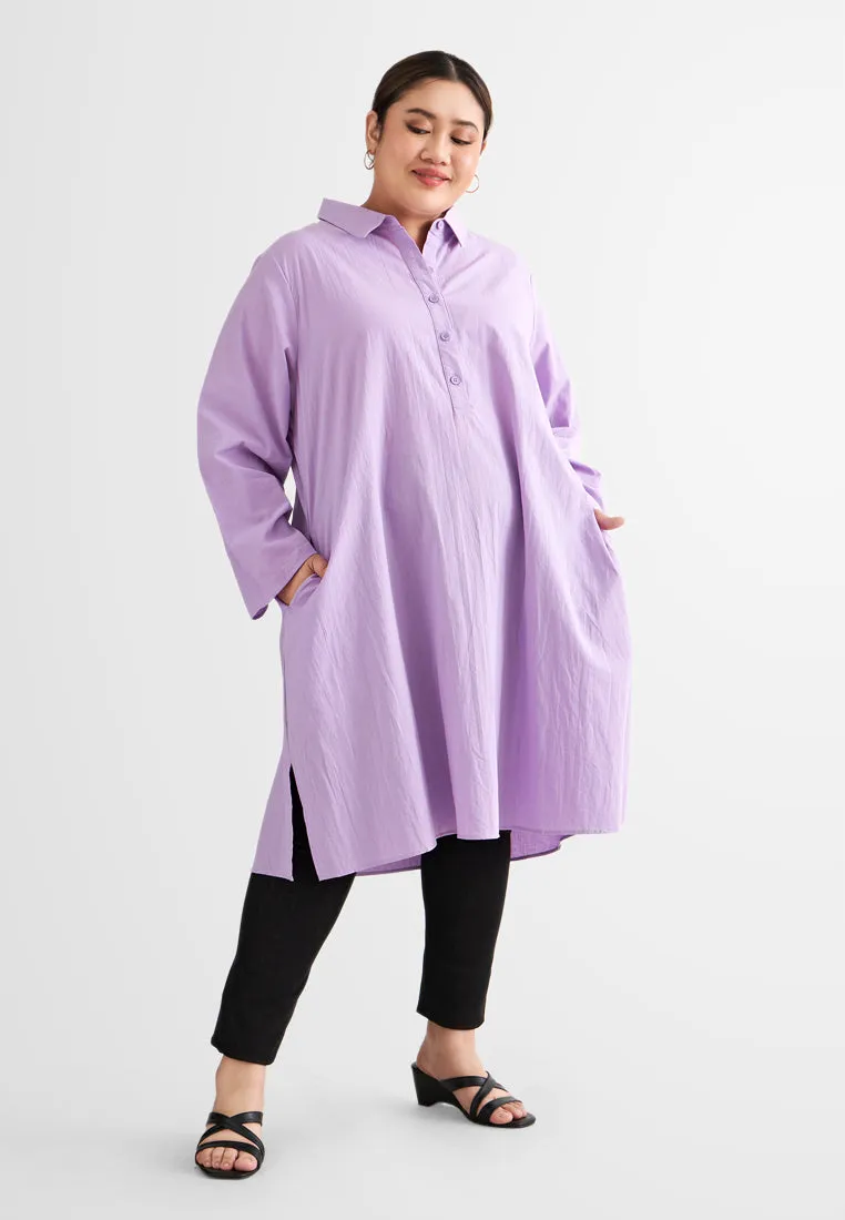 Darlene Vibrant Half Button Shirt Dress