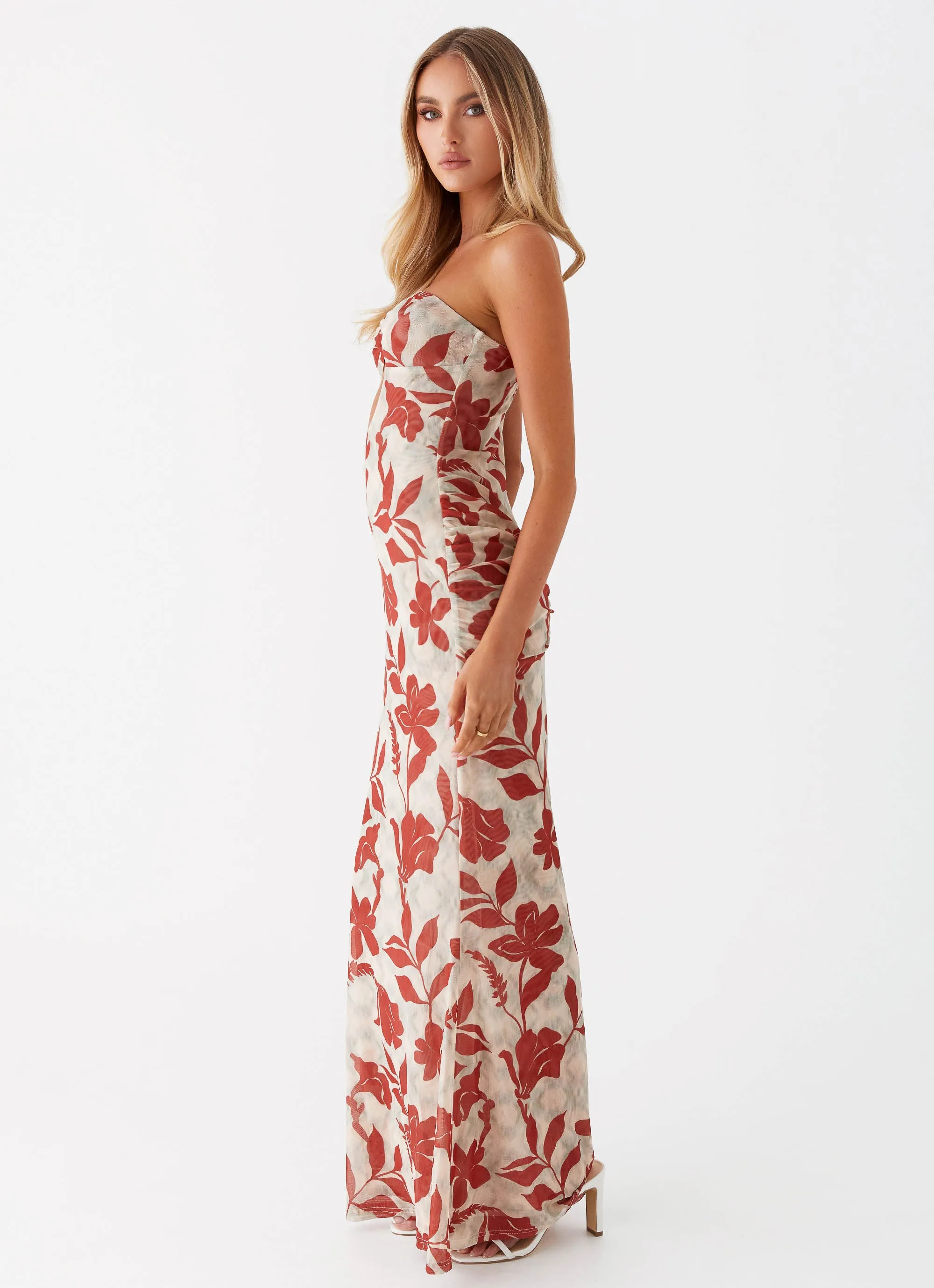 Dearest Maxi Dress - Red Green Floral