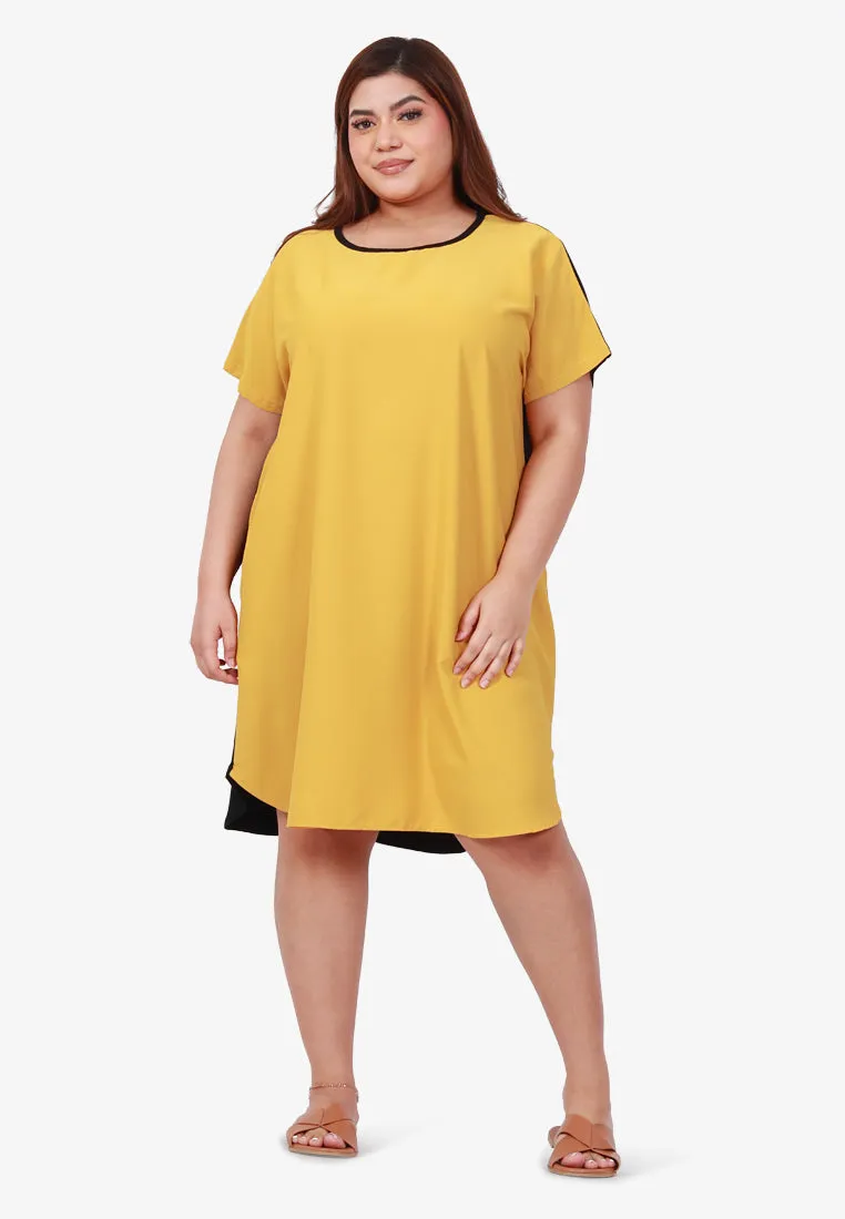 Dency Back Stretch Lounge Dress - Sunny Yellow