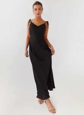 Desire Dream Satin Maxi Dress - Shadow