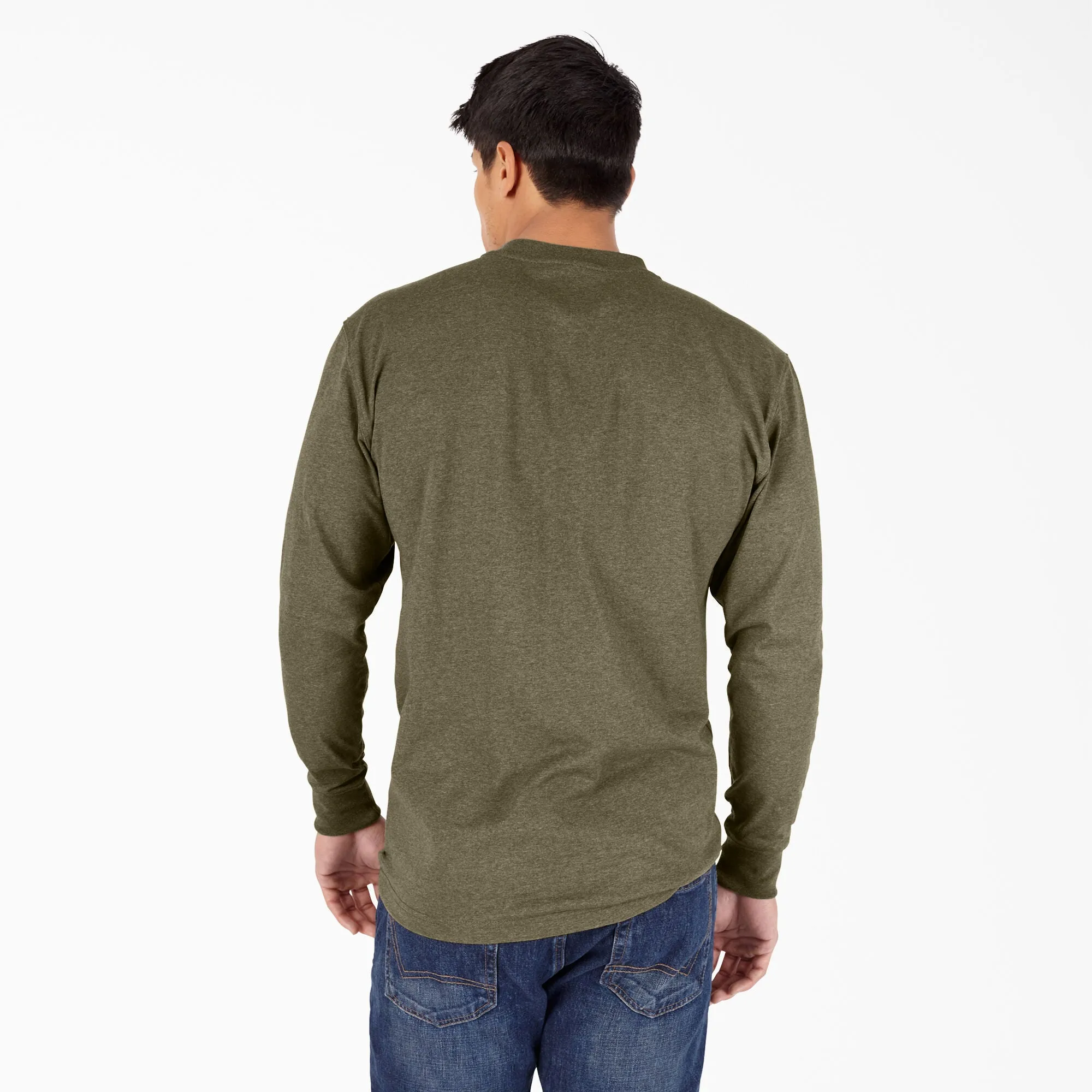 Dickies Heavyweight Heathered Henley Long Sleeve - Mens