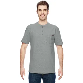 Dickies Men's Heather Grey Heavyweight Work Henley