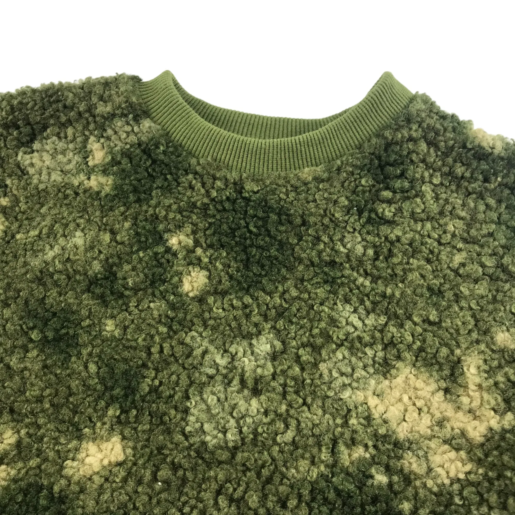 Duff's jumper 5-6 years khaki green fluffy camouflage fleece