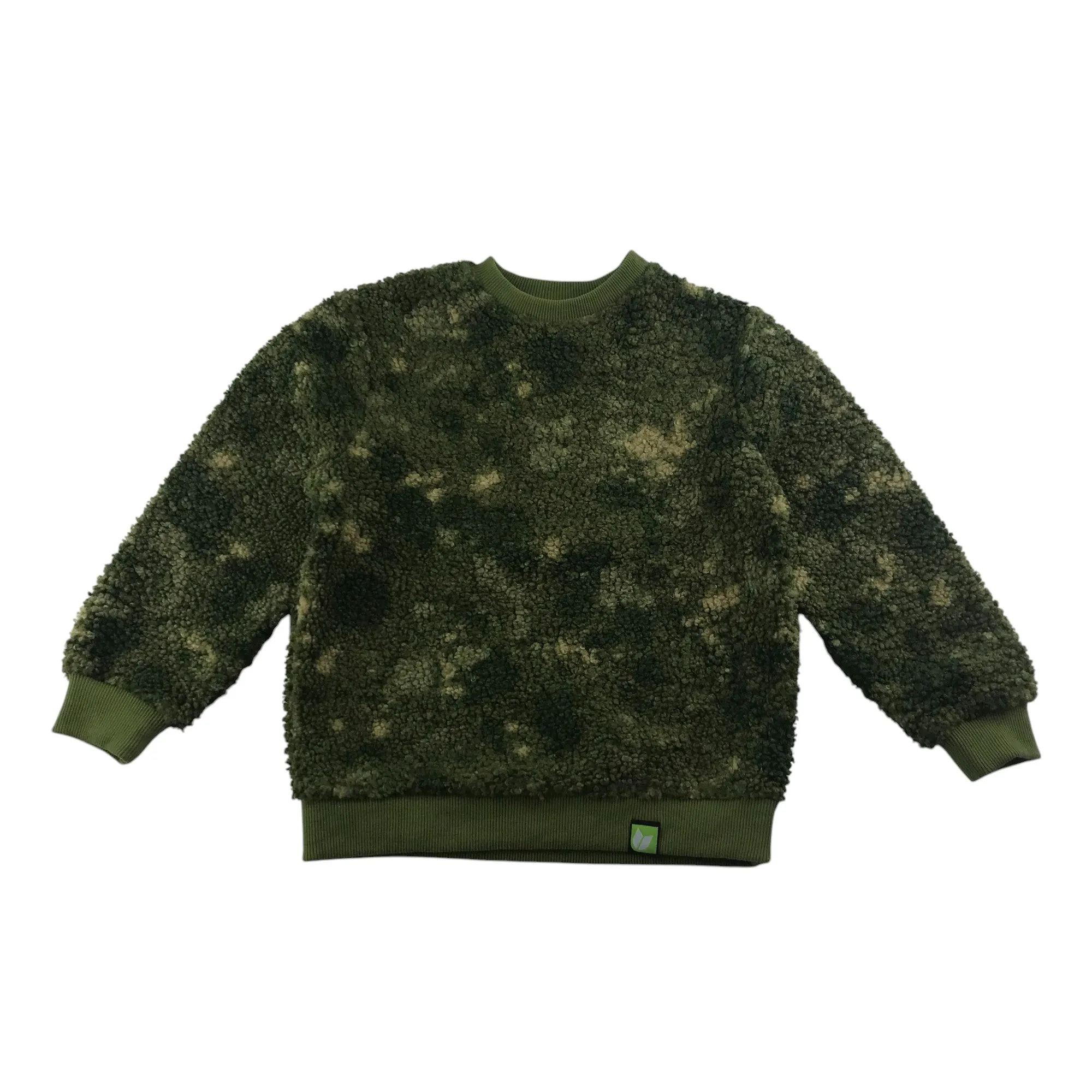 Duff's jumper 5-6 years khaki green fluffy camouflage fleece