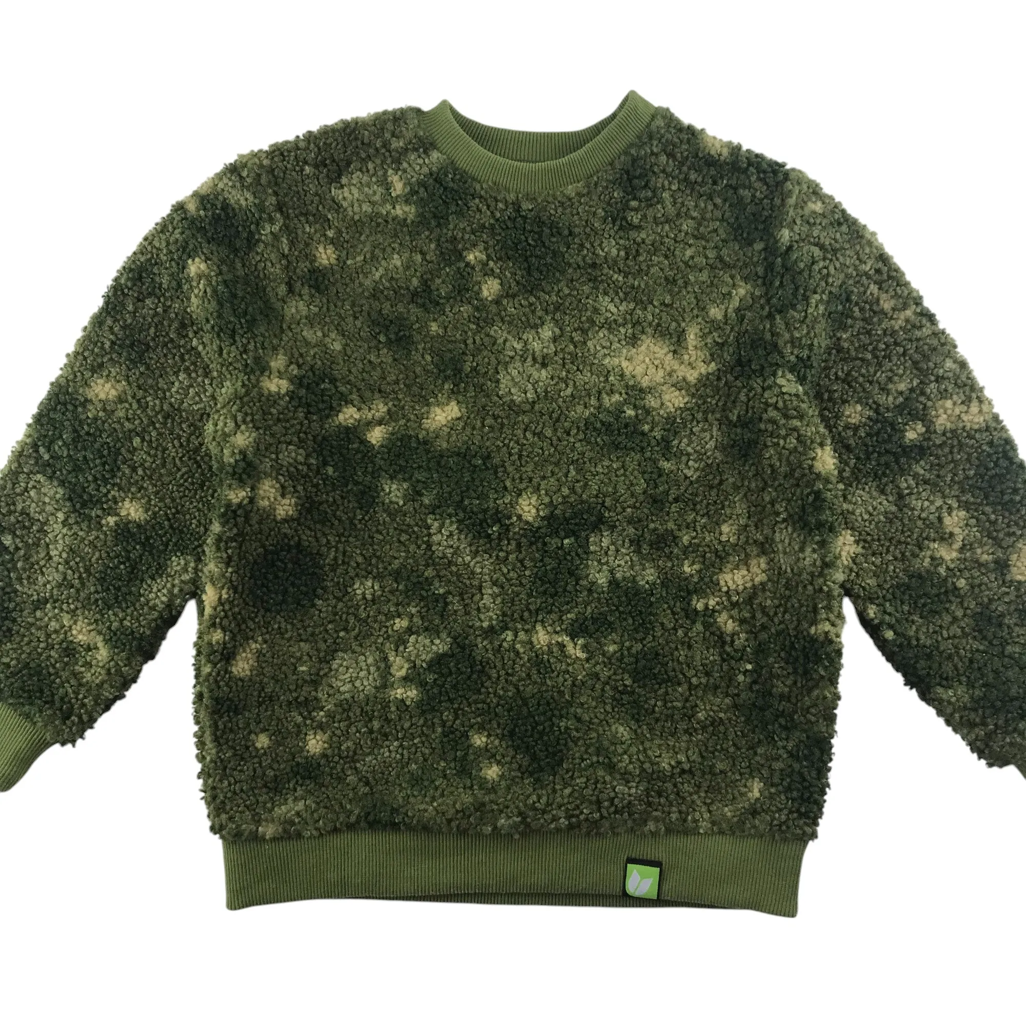 Duff's jumper 5-6 years khaki green fluffy camouflage fleece