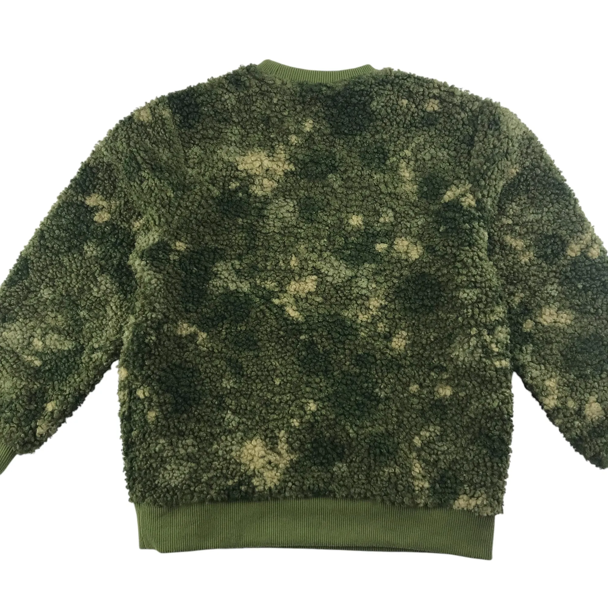 Duff's jumper 5-6 years khaki green fluffy camouflage fleece