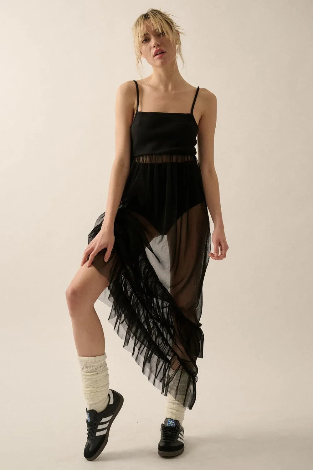 Dusk Dancer Sleeveless Sheer Organza Maxi Dress