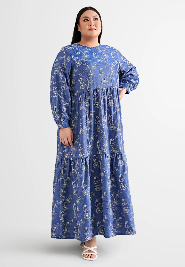 Eden Embroidery Tiered Long Dress