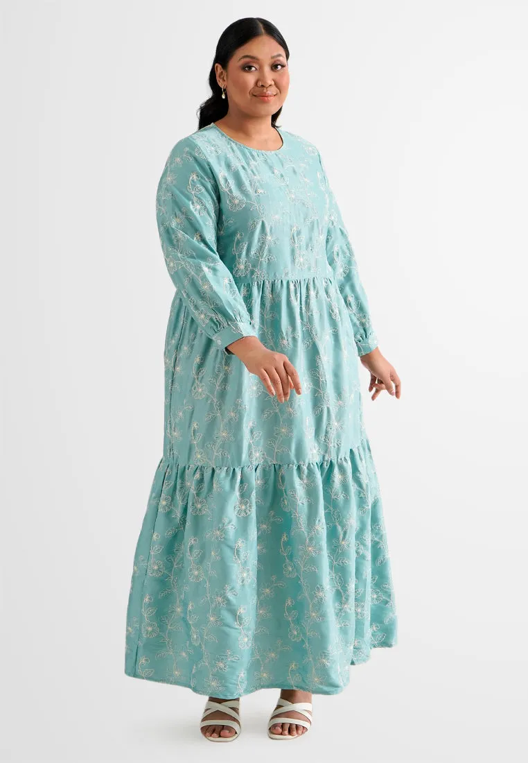 Eden Embroidery Tiered Long Dress