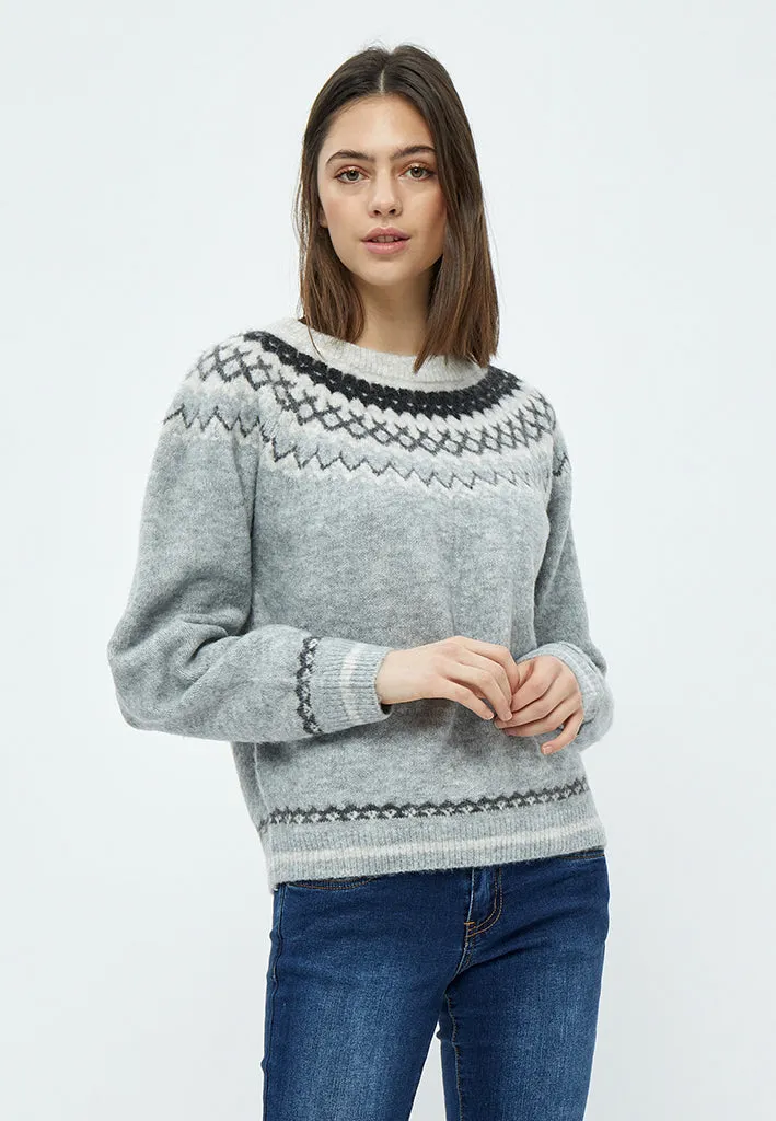 Elis Jacquard Knit - Grey Melange