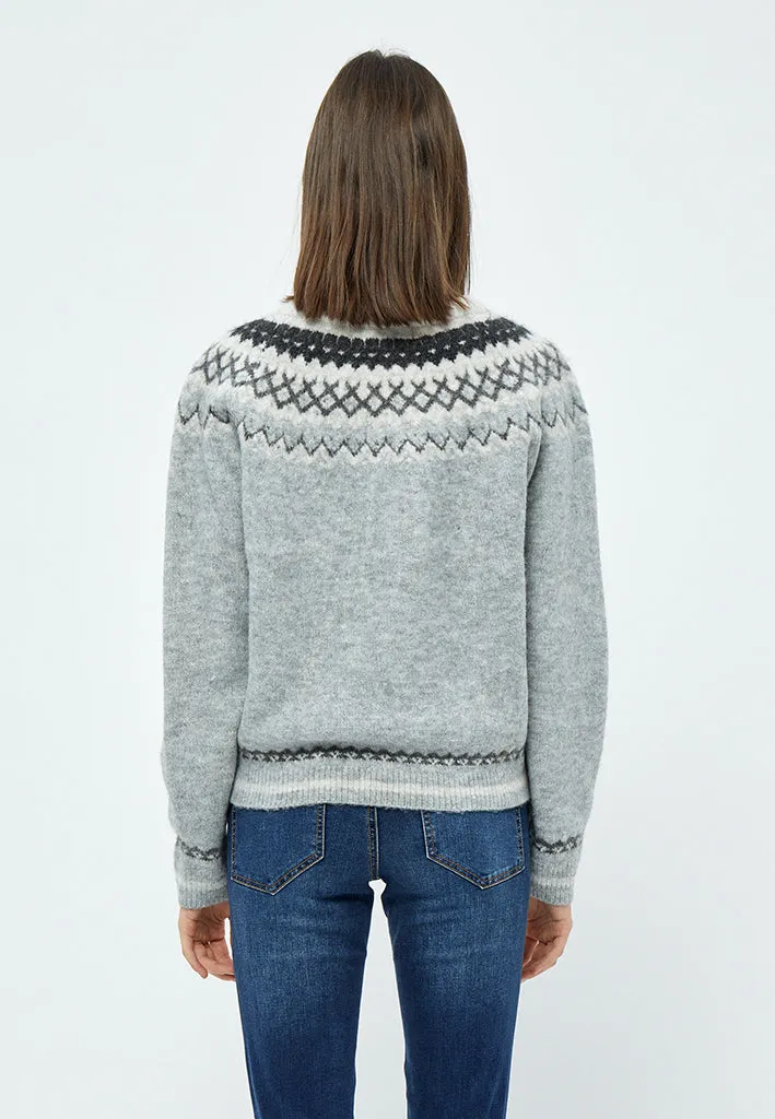 Elis Jacquard Knit - Grey Melange