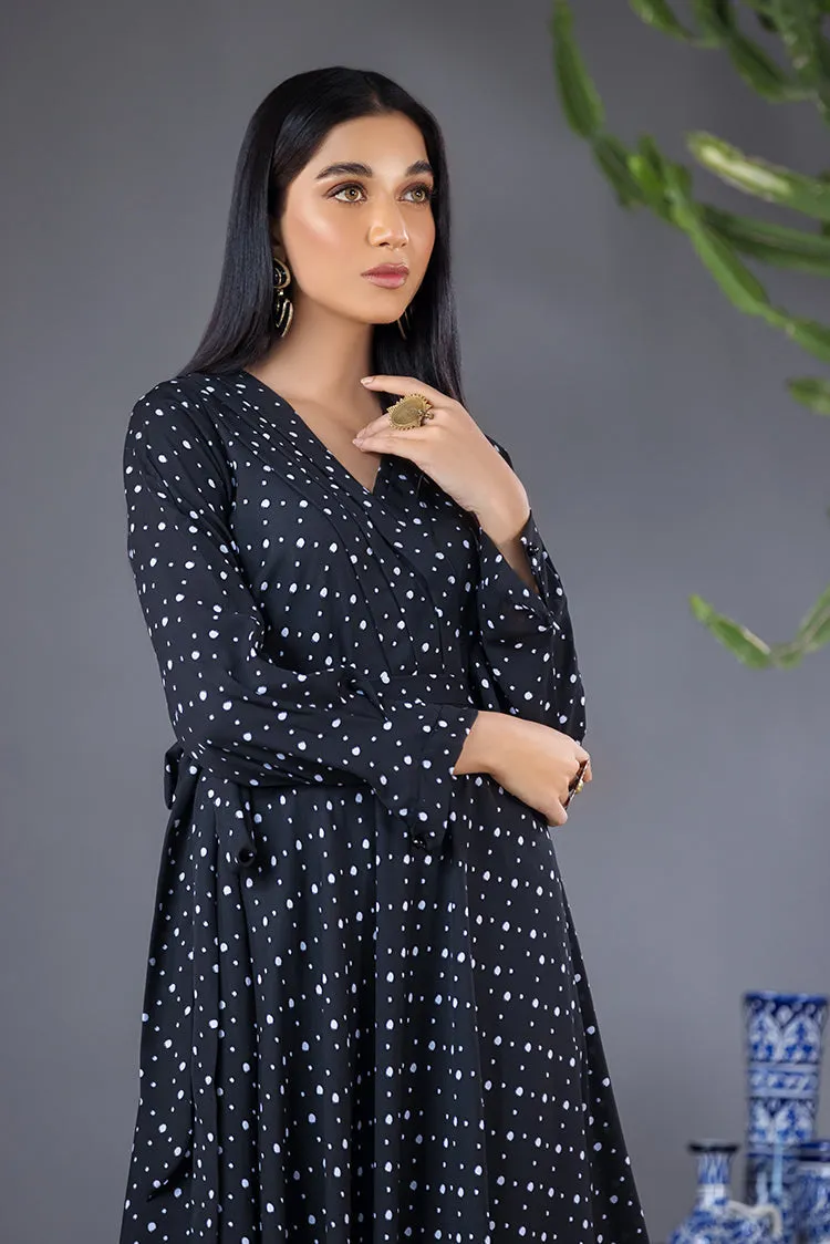 Ellena - Mini Polka Dot Print Georgette Dress