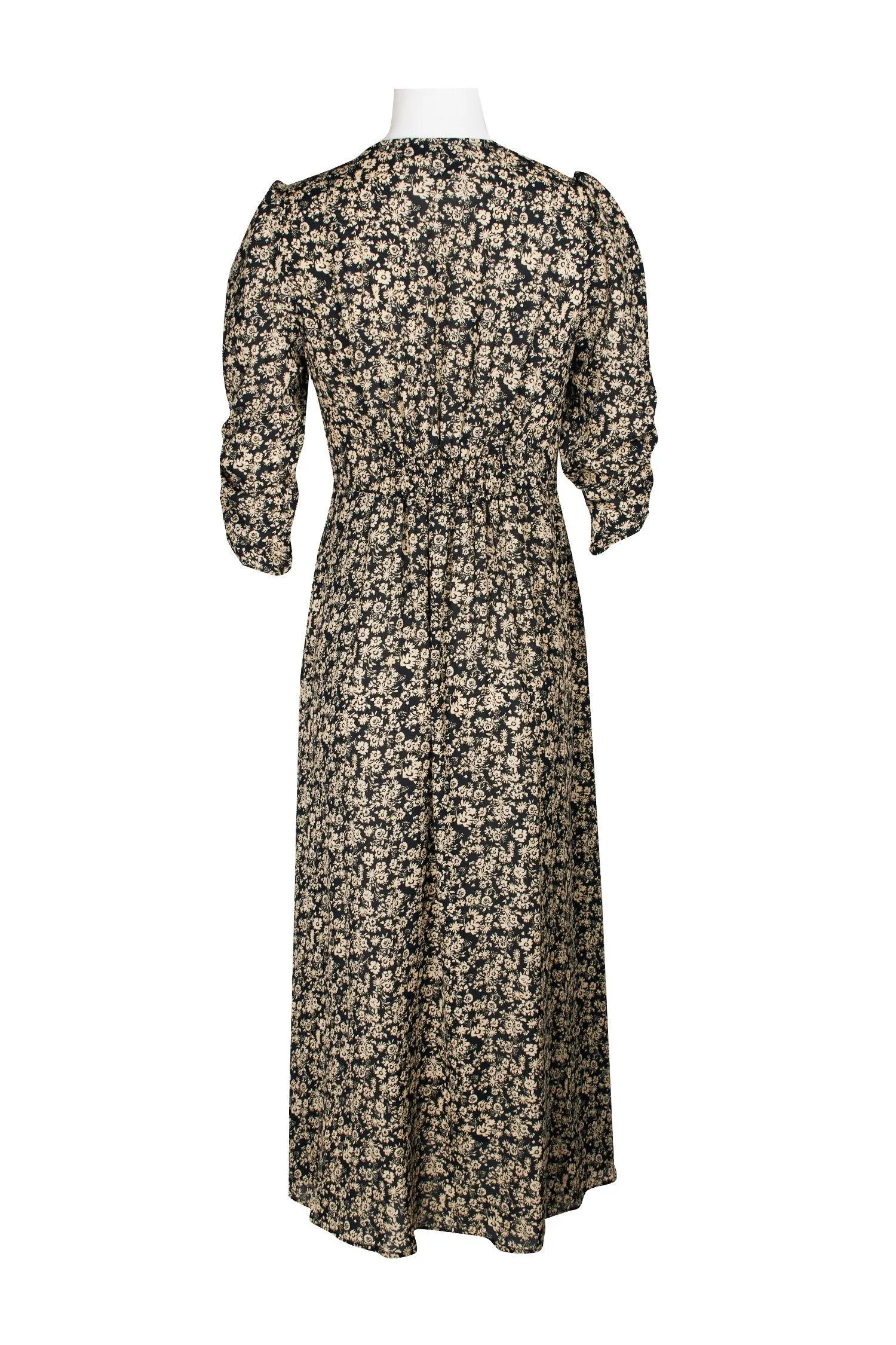 Emma & Michele V-Neck Button Front Floral Maxi Dress