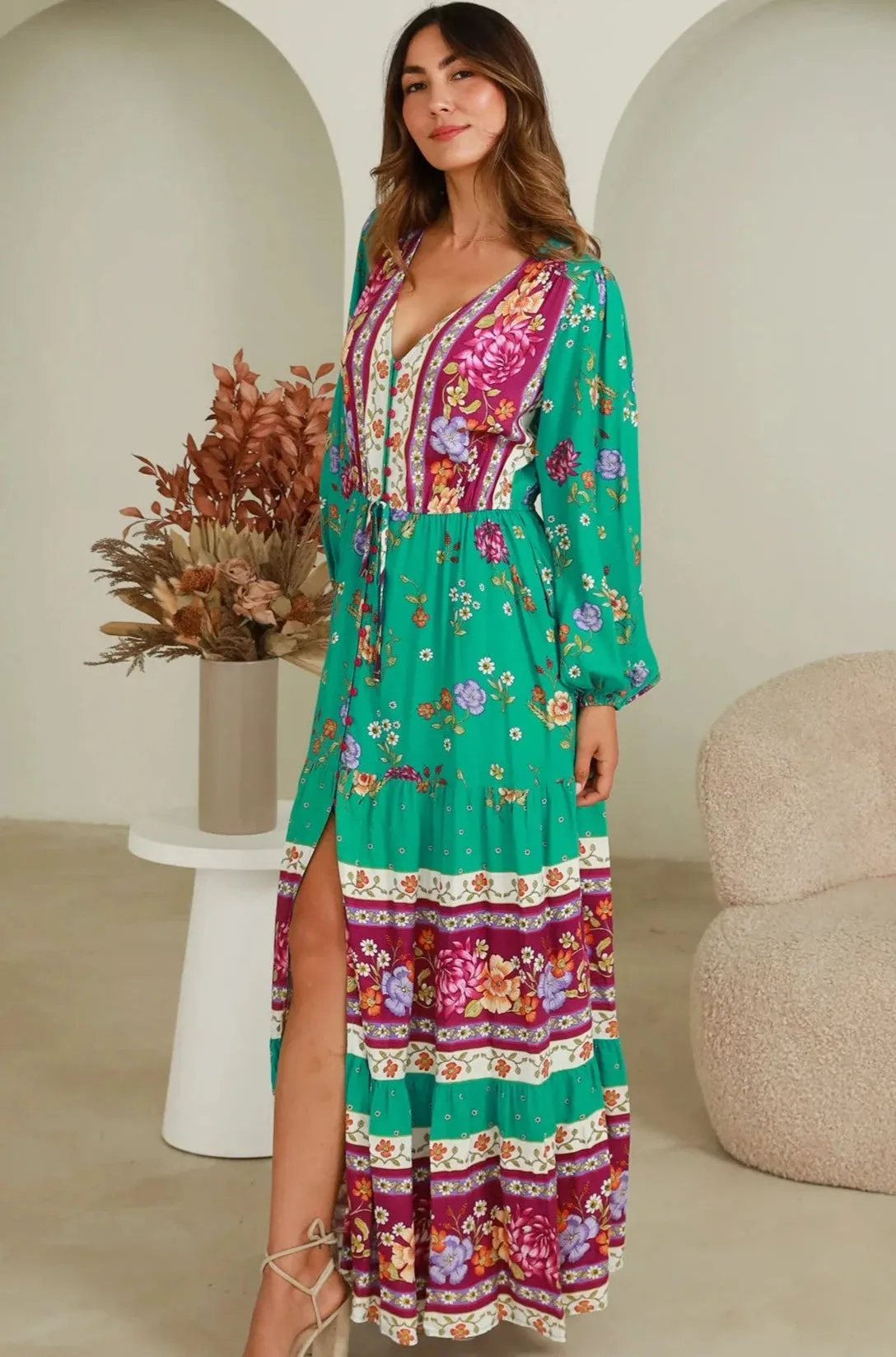 ERIS LONG SLEEVE MAXI DRESS