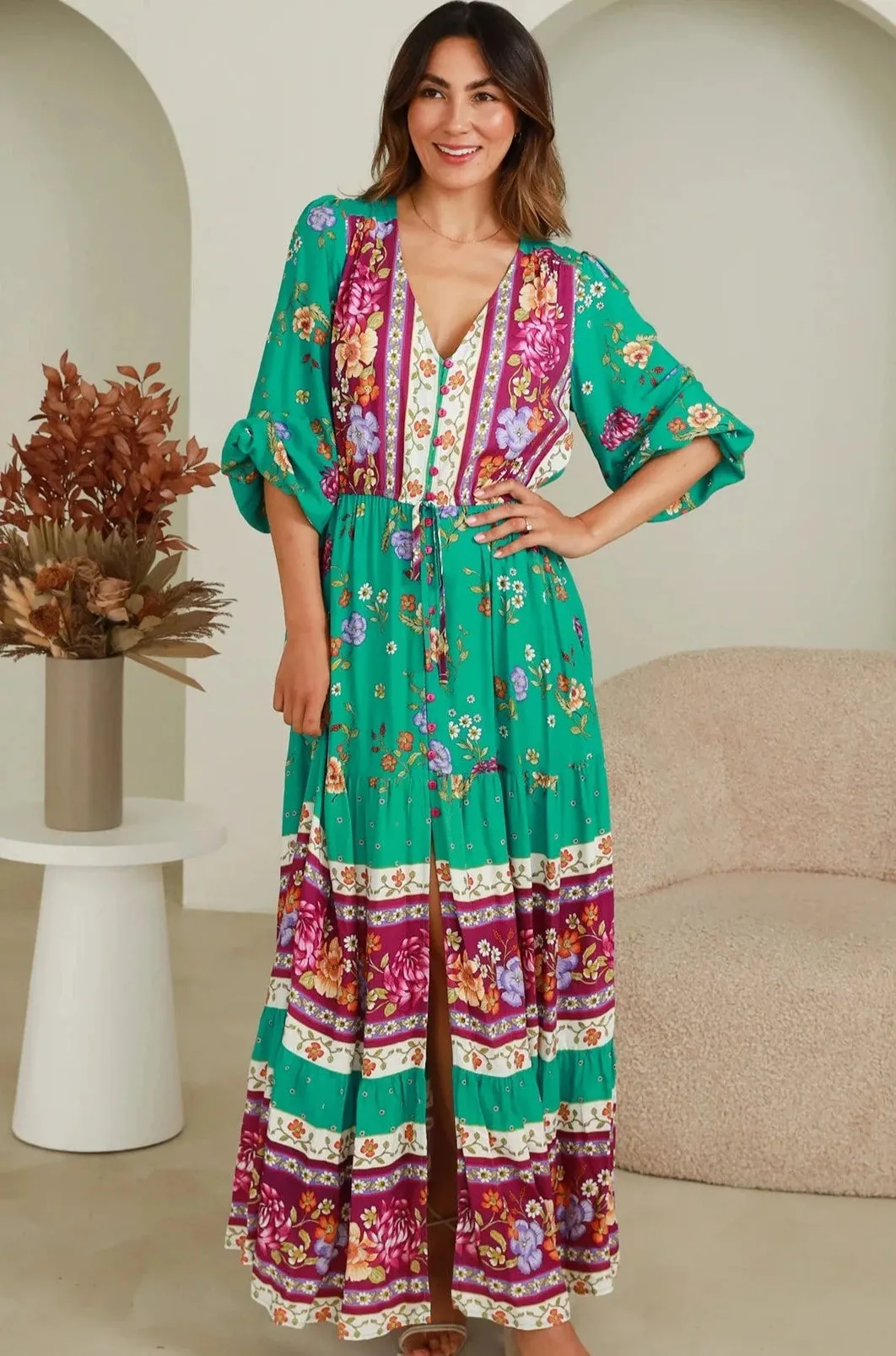 ERIS LONG SLEEVE MAXI DRESS