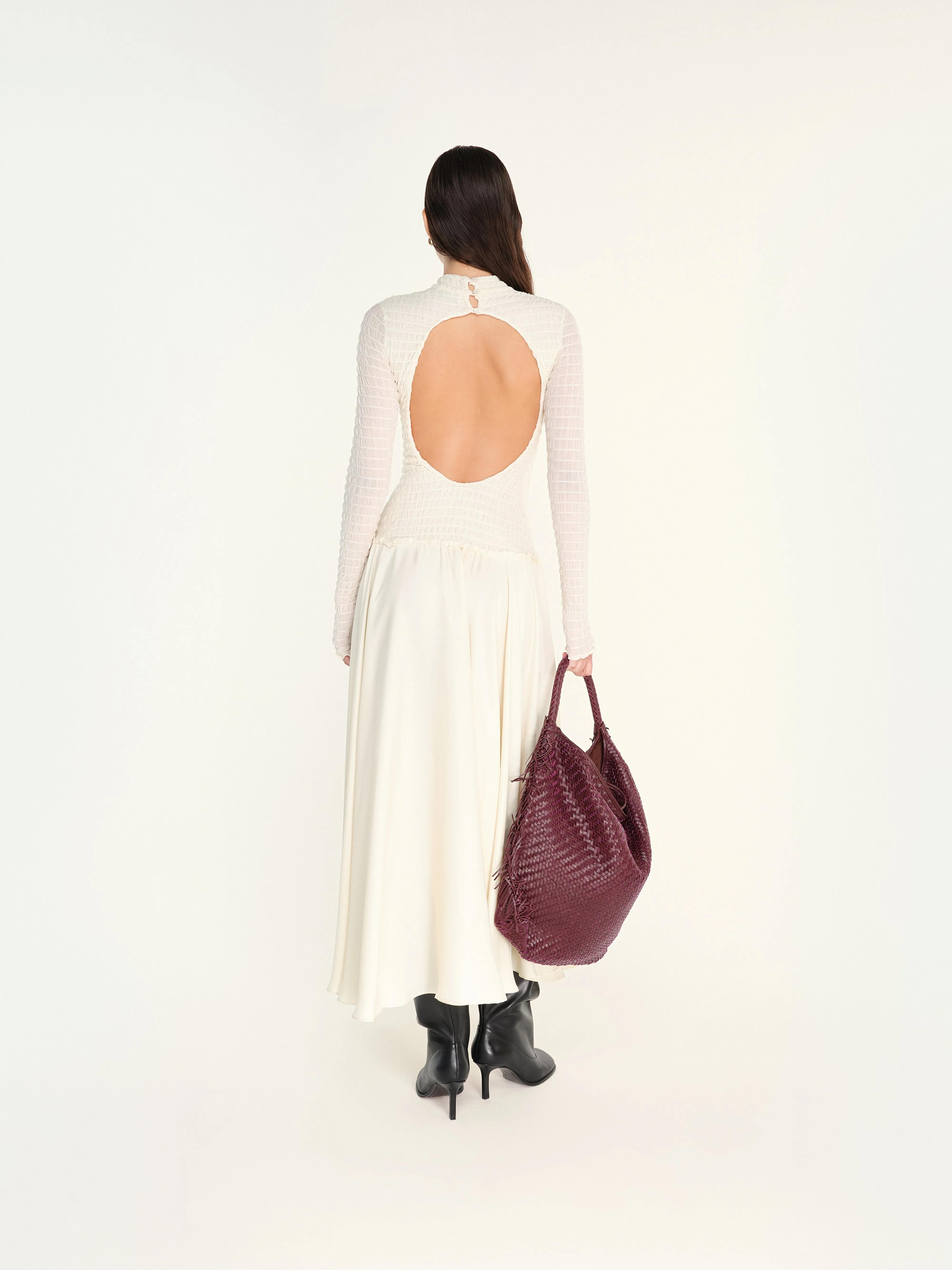 FEJA - Open-back midi dress with flared skirt