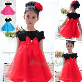 FG156 Girls Short Sleeves Tulle Party Pageant Wedding Flower Girl Dresses Size 18 Months - 7